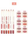6Pcs/set Cosmetic Professional Wood Lipliner Waterproof Lady Charming Lip Liner Soft Pencil Contour Makeup Lipstick Tool. 