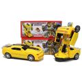 Transforming Robot Car, One Button Deformation Car Robot Toy with Realistic Race Car Sounds, LED Lights and Bump and Go Robot Function - Bix super shop. 