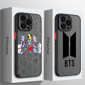 The B-BTS Cute For Apple iPhone 15 14 13 12 11 mini Pro Max 8 7 6S 6 XR X XS Plus Frosted Translucent Phone Case. 