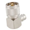 Harmony UHF PL259 PL-259 male to BNC female right angle RF adapter connector,silver. 