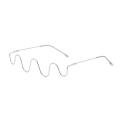Glasses Frame No Lens Frame Crystal Wire Decorative Eyewear Eyeglasses Wave Shape for Rimless Music Festival Costumes ,. 