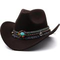 Western Grassland Hat Tibetan Ethnic Style Sunshade Cowboy Hat Men and Women Knight's Cap Tourist Hat Tibetan Top Hat. 