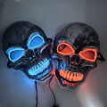 Classical Halloween Glowing LED Evil Skull Head Mask Light Up Horror Mask Costume Cosplay Costume Skeleton Mask Props. 