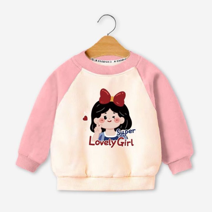 Girls' sweatshirt autumn and winter clothes 2023 new baby girl foreign style long sleeve top clothes children's autumn clothes big children's base shirt