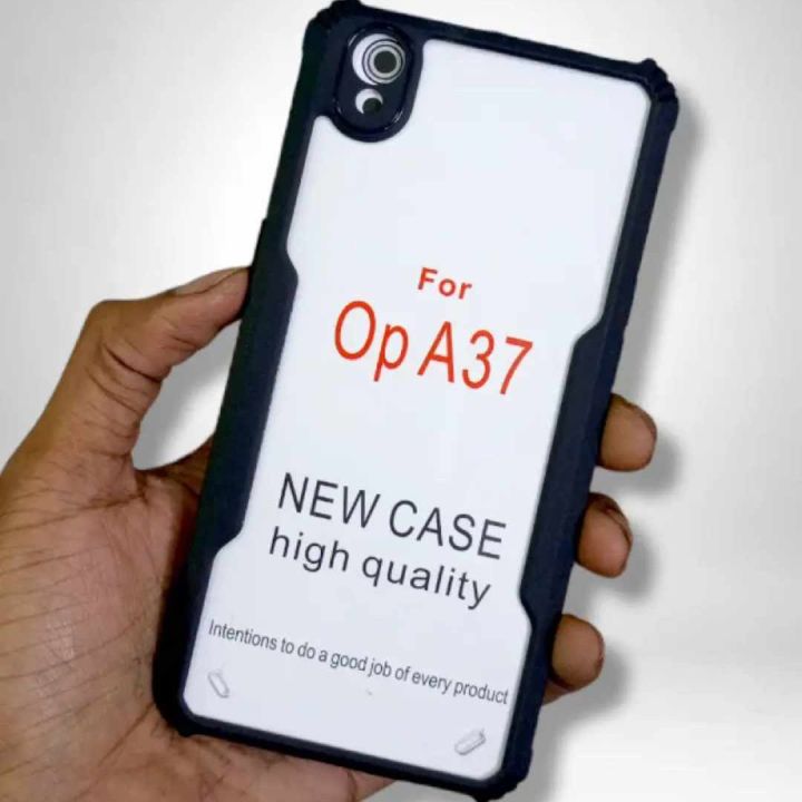 For Oppo A37 Edge-Reinforced Shockproof Cushion Back Clear Hybrid Transparent Hard Cover