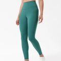 Solid color yoga pants with high waist pockets for women's fitness, running, quick drying, breathable women's yoga leggings. 