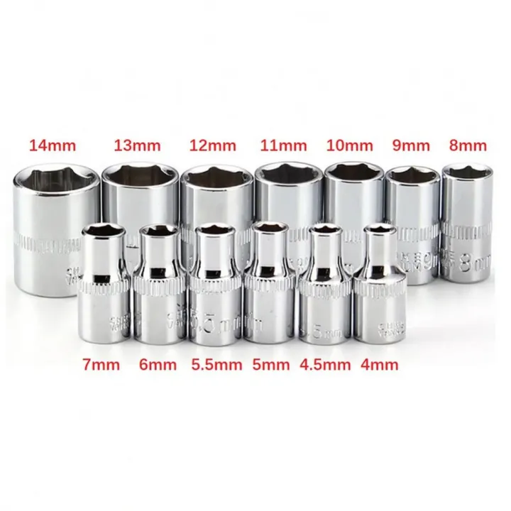 1Pcs%20New%20For%20Ratchet%20Torque%20Wrench%20Hex%20Short%20Socket%20Hand%20Tool%201/4"%206.35mm%20Head%20Metric%20Key%20Sleeve%20Double%20End%204-14mm%20Drive%20Socket%20-%20Image%202