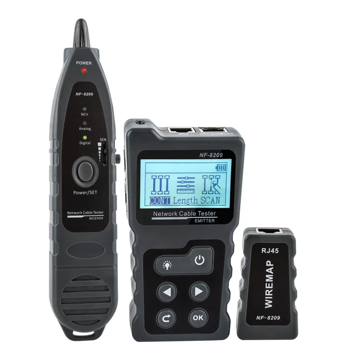 Multi-functional LCD Network Cable Tester Wire Tracker PoE Checker Inline PoE Voltage and Current Tester with Cable Tester with Illuminate Function