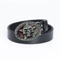 Lotjunsen vintage belts, skulls, pentagrams, fashion trends, personality, youth trousers, foreign trade cowhide belts. 