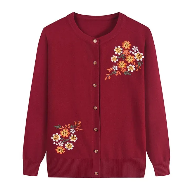 Middle-aged%20and%20Elderly%20Women's%20Sweaters%20Knit%20Cardigan%20Spring%20Autumn%20Thin%20Single-breasted%20Long%20Sleeve%20Sweater%20Coat%20Female%20Tops%20-%20Image%202