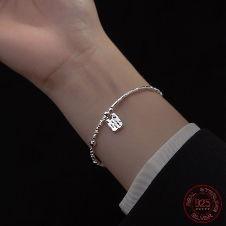 La%20Monada%2016.5+3.5cm%20Irregular%20Bracelets%20For%20Women%20Silver%20925%20Sterling%20ID%20Card%20Hexagon%20925%20Sterling%20Silver%20Women's%20Bracelet%20-%20Image%203