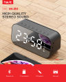 (LOGIC GADGET ) Havit M3 LED LCD Screen Wireless Speaker Bluetooth Speaker with Dual Alarm Clock 6-Hour Play Time Real-time Temperature Support Aux TF USB Music Player LED Display With FM Radio.