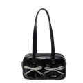 Bow Women's Shoulder Bag Trendy PU Leather Pleated Bow Underarm Bags Hottie Soft Hottie Handbag for Daily Use Office Wear. 