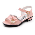 Kids Sandal Girls Summer Shoes Children High Heels For Girl Kids Tassel Beading Princess Shoes 4 5 6 7 8 9 10 11 12 13 14 Years. 