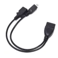ph 2 In 1 Micro Usb Otg Data  Cable Host Power Y Splitter Can Be Externally Powered For Mobile Phone Tablet Compatible For Android Windows. 