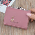 Cartoon Leather Women Wallets Pocket Ladies Purse Clutch Wallet Women Short Card Holder Cute Girls Deer Wallet Portfel.