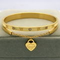 Design Luxury Brand Bracelet Women Hanging Heart Label Forever Love Pulseira Titanium steel Bangle Bracelets For Women Jewelry.