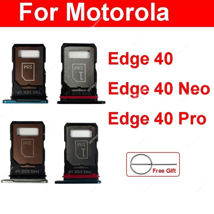 For Motorola Moto Edge 40, 40 Neo, 40 Pro Sim Tray Micro SD Card Slot with Sim Ejector Pin Replacement Parts