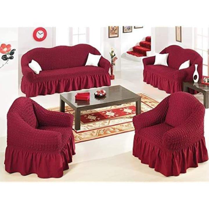 Turki sofa cover (meroon colour) (3+2+1)