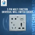 5 Pin Multi Function Universal Wall Switch Socket - Universal Socket. 