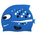 Hot Children's Swimming Cap Cartoon Fish Shape Silica Gel Silicon Waterproof Protect Ear Shark Shape Swim Pool Hat Kids Caps. 