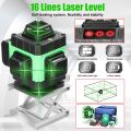 Multi functional 16 line laser level 3 � elf eveling machine rechargeable lithium battery level. 