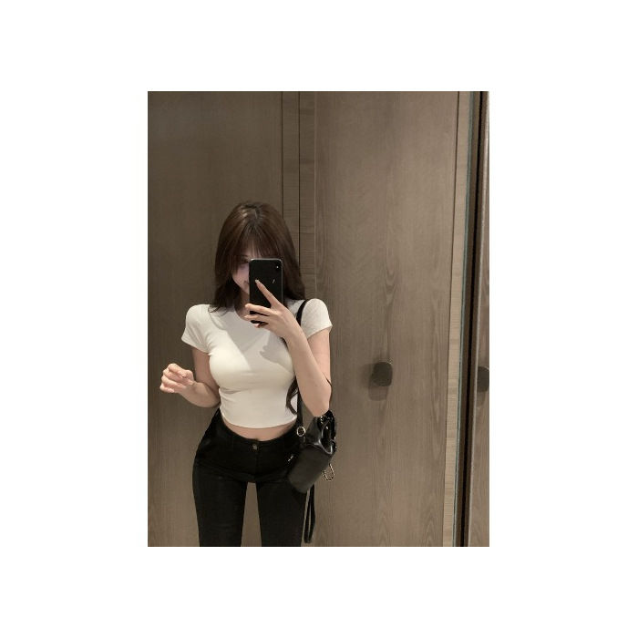 Korean-Style%20Short%20round%20Neck%20Short%20Sleeve%20T%20T-shirt%20Women%20Korean%20Style%20New%20Skinny%20Slimming%20Women%20t%20-%20Image%208