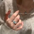 Xiaohongshu with the same brushed Fanta ring, women's design sense of light luxury, versatile zircon open index finger ring.