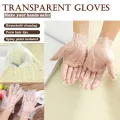 100 Pcs  Clear Plastic Gloves,  Eco-friendly Hand Gloves, Multi-Purpose Safety Cleaning Food Safe Gloves For Cooking, Medical Care, Gardening, Hair Salon, Spa, Home, Kitchen, and Bathroom. 