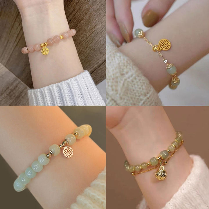Fashion Exquisite Imitation Crystal Bracelet For Women Fu Character Lucky Blessing Bracelet Auspicious Jewelry Gifts MIO Super Store