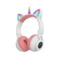 RGB Unicorn Kids Wireless Headphones With Mic,Control RGB Light Girls Music Stereo Earphone Mobile Phone Children's Headset Gift. 