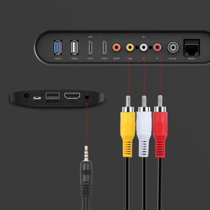 Audio%20Video%20AV%20Cable%20Wire%20Cord%203.5mm%20Jack%20Plug%20Male%20to%203%20RCA%20Adapter%20-%20Image%203