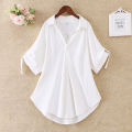 Ladies Fashion Long Sleeves Ruffles Casual Ladies tops shirts Elegant silk Blouse for Women - Blouse. 