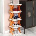 5Layers-New multi-functional household foldable shoe cabinet, home balcony toy foldable storage unit.