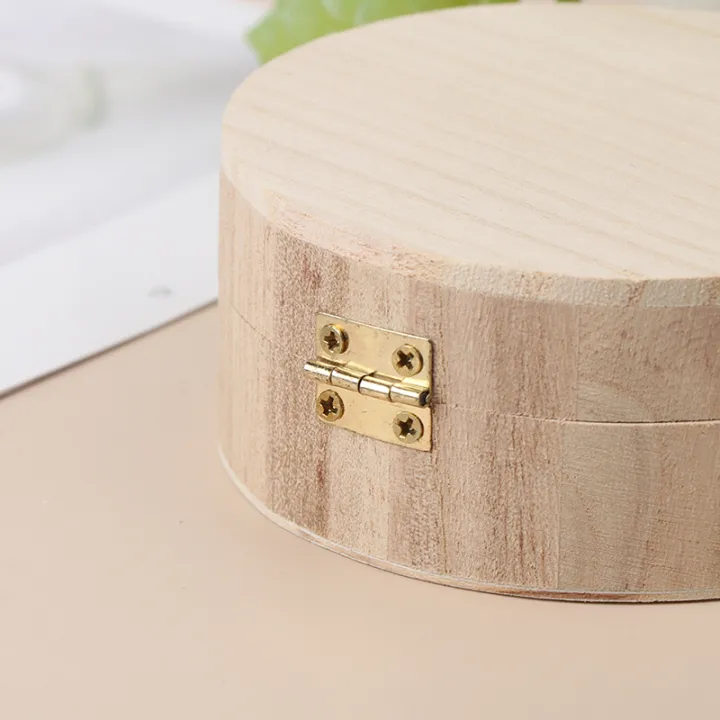Vintage%20Round%20Wooden%20Jewelry%20Box%20Organizer%20Craft%20Mud%20Base%20Lid%20Lock%20Storage%20Case%20-%20Image%203