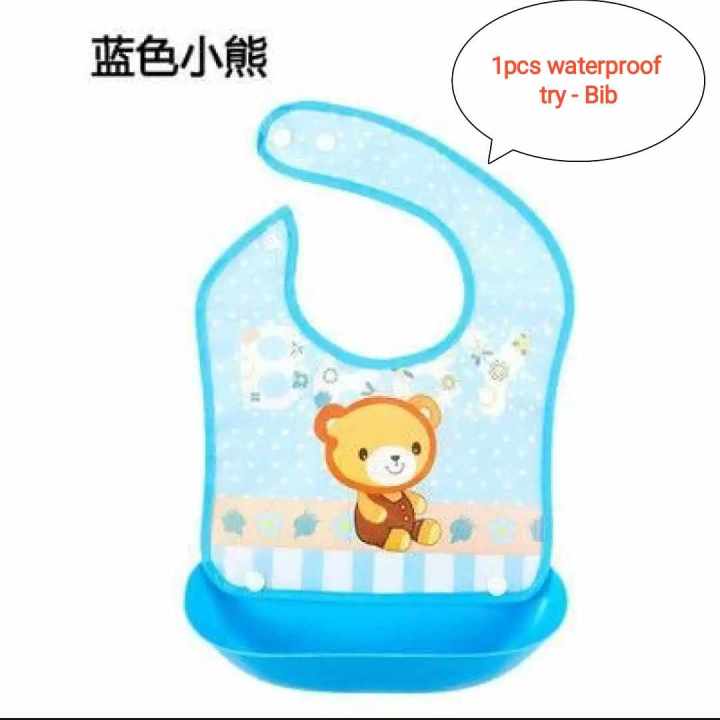 1Pcs baby waterproof try-bib,Multi Color Plastic BATI BIBS For Babies