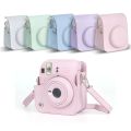 For FUJIFILM instax mini 12 Full Body Leather Case Camera Bag with Strap. 