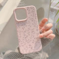 Sroof   Case  For iPhone 11 12 13 14 15 16 Pro Max New Glutinous Rice Korean Style Girl Bean Pink Pink Pink Little Rose Sea phone case back cover. 
