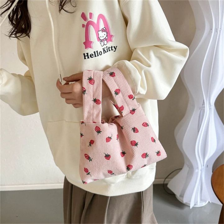 Niche%20Design%20Fashion%20Tote%20Bag%20Small%20Strawberry%20Pattern%20Corduroy%20Bag%20Puffy%20Handbag%20Trend%20Bucket%20Bag%20Handle%20Bags%20for%20Women%20-%20Image%204