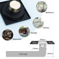 Durable 4 Inch Square Shower Drain with Removable Cover Grate, Brass Anti Clogging and Odor Point Floor Drain Assembly with Hair Catcher Strainer, Matte Black. 