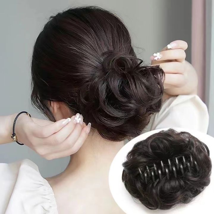 Messy Hair Bun Curly Bun Donuts Hair Bun Pad Hair Extension Clip Hair Ring Synthetic Women's