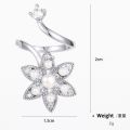 Rhinestone Fingernail Protective Zircon Nail Ring Charm Flower Butterfly Resizable Nail Ring Adjustable Opening Rings For Women.