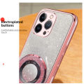 For Itel A70 Case Creative Bracket Transparent Fashion Soft Glitter Plated Fall Prevention for Itel A70 Back Cover. 
