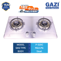 P-320C - Gazi Smiss Double Burner Auto Ignition- Stainless steel Body- Brass Burner- NG/LPG Compitable.