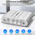 Car Stereo Amplifier Speaker Hifi Power 2.1 Channel Home Subwoofer Audio Output 12V Audio System Easy to Use Silver. 
