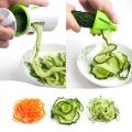 Portable Spiralizer Vegetable Slicer Handheld Spiralizer Peeler Stainless Steel Spiral Slicer for Potatoes Zucchini Spaghetti-304 Green. 