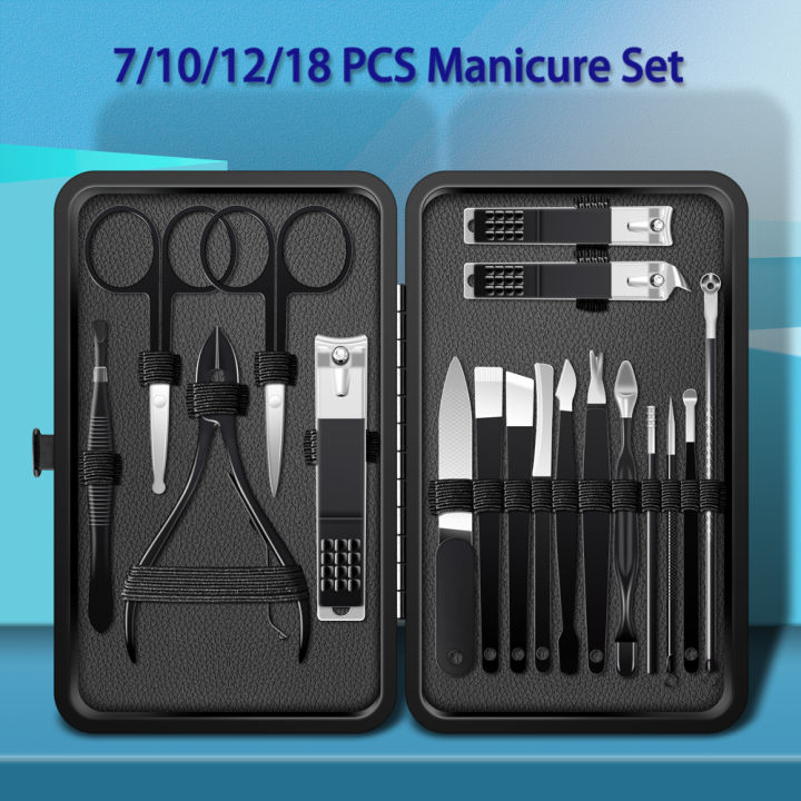 Manicure%20Set,%207/10/12/18%20PCS%C2%A0Pedicure%20Kit%20Nail%20Clippers%C2%A0Nail%20Nipper%20Cuticle%20Remover%20Set%20Ingrown%20Toenail%20Remover%20Professional%20Grooming%20Kit%20Nail%20Care%20Tools%C2%A0with%20Leather%20Travel%20Case%20-%20Image%208