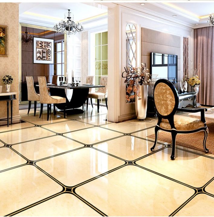 Luxury Black Gold Living Room Floor Tile Seam Sticker Floor Tile ...