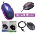 Standard Cable Wired USB Optical Mice Mouse For Laptop Notebook Computer PC Gaming - Black Office Mouse.