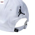 Black Embroidery Jordan Logo Full White Curved Cap For Men.
